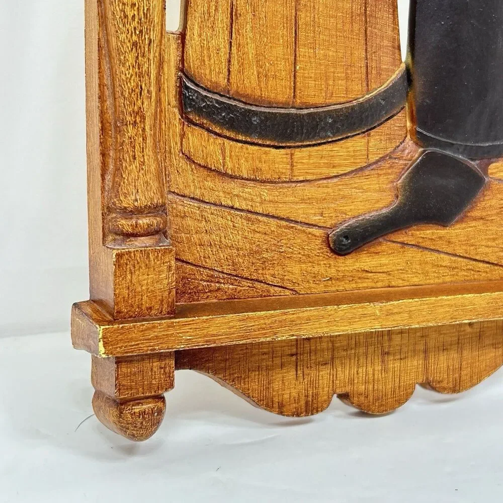 Rustic Homco Wall Decor Butter Churn Cottagecore Faux Wood 12